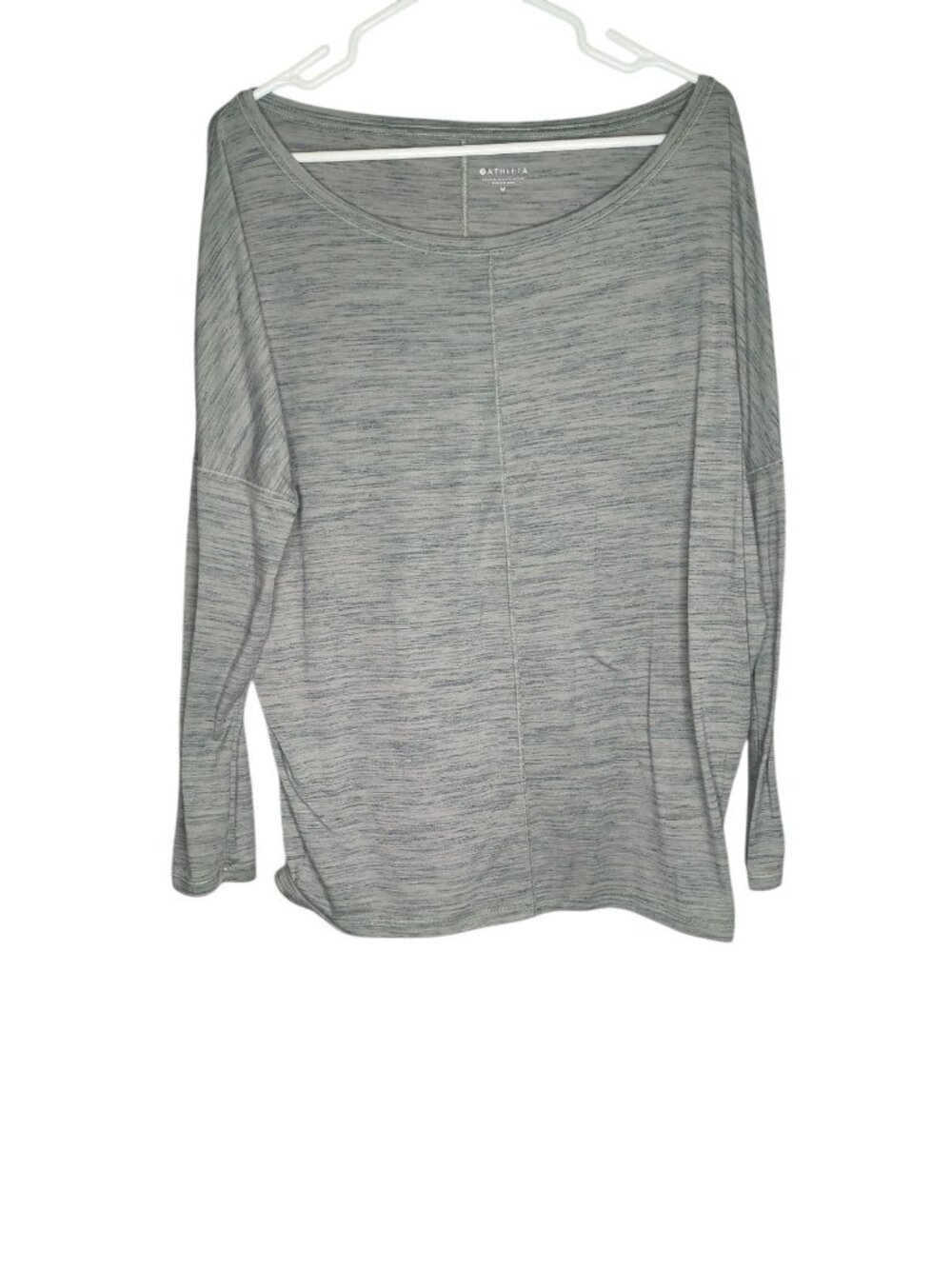 Athleta Flow Top Essence Women's Medium Space Dye Green Long Sleeve Pullover